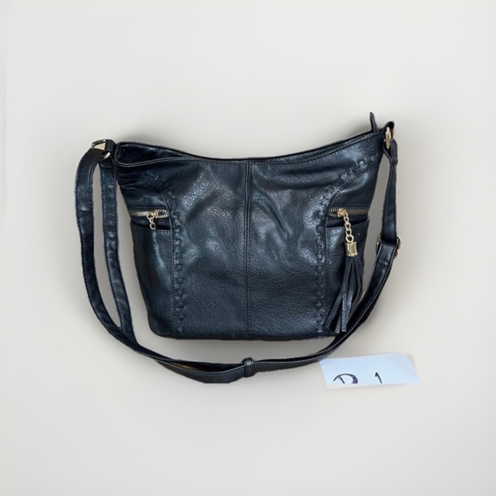 handbag black faux leather